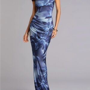 NWT Blue Floral Maxi Dress